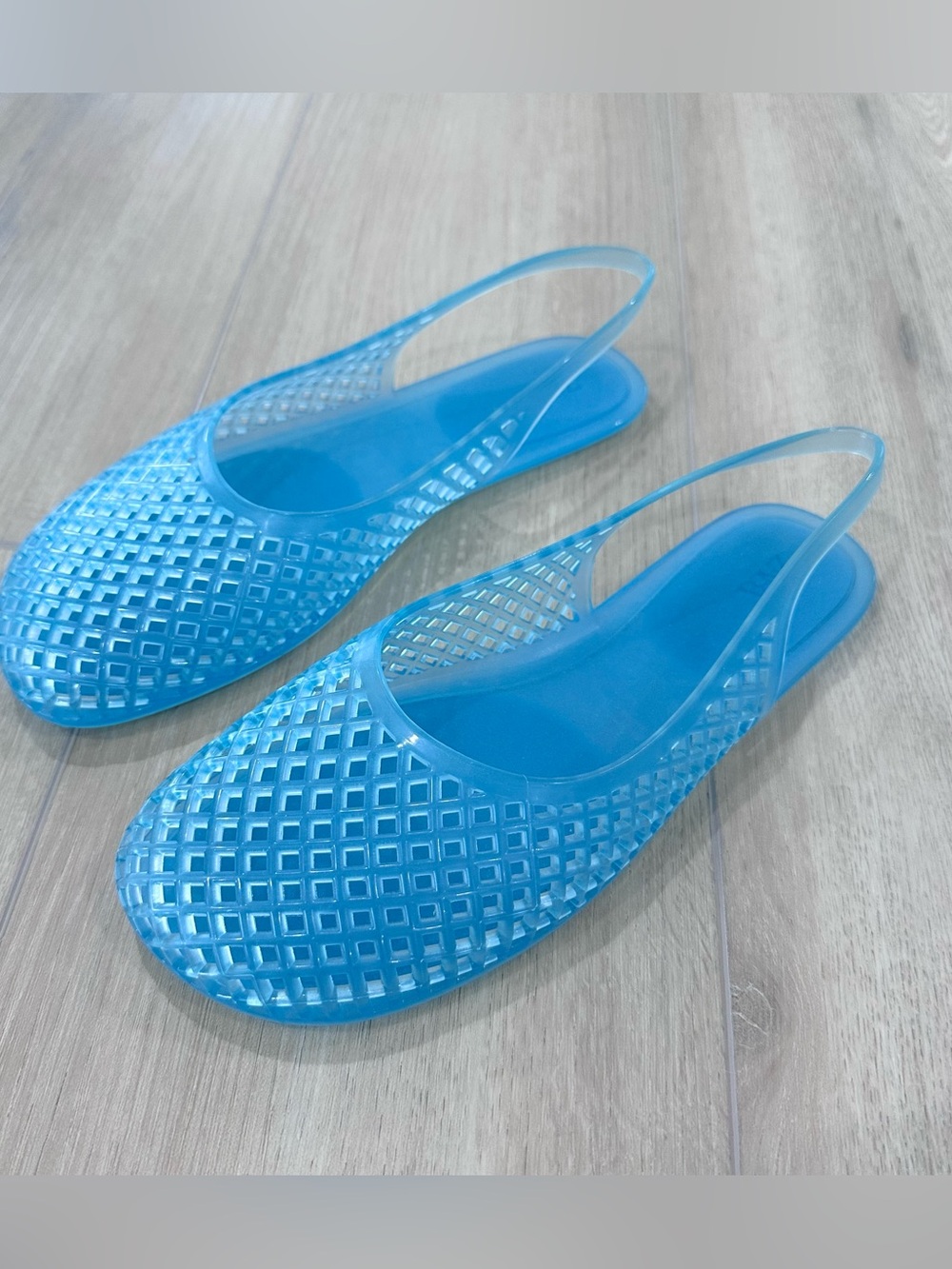 Zara jelly ballerina slippers blue size 37 US 6.5